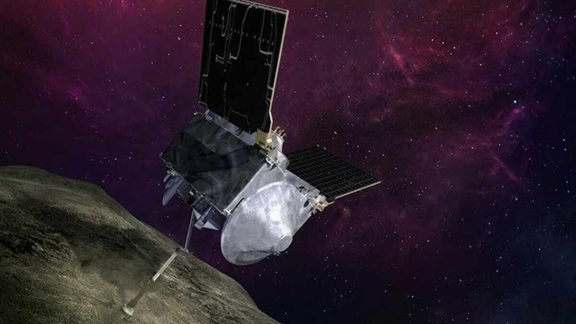 OSIRIS-REx показал забор грунта с астероида Бенну